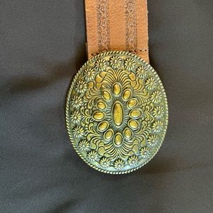 Garnet Hill Brown Leather with Brass/Gold buckle